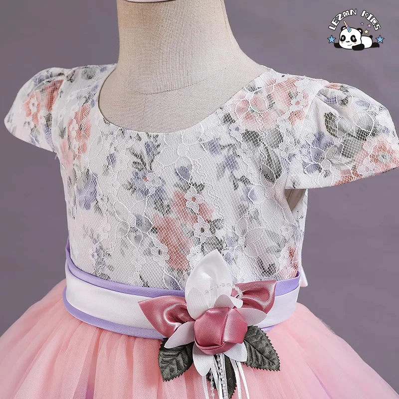 LEZONKIDS - Customizable Wholesale Children's Dress Baby's Birthday Party Performance Dress Cake Dress Foreign Trade Spot